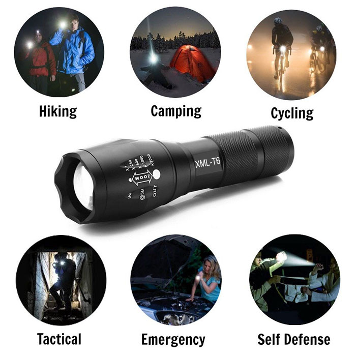 Outdoor 1000 Lumens usage zoomable tactical flashlights waterproof led taschenlampe xml t6 rechargeable Torch g700 flash light