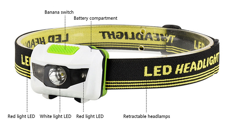 Super Bright 3*3A Adjustable Head Lamp Flashlight 3 Lights Modes Hiking Climbing Hunting Working Waterproof Running HeadLamp