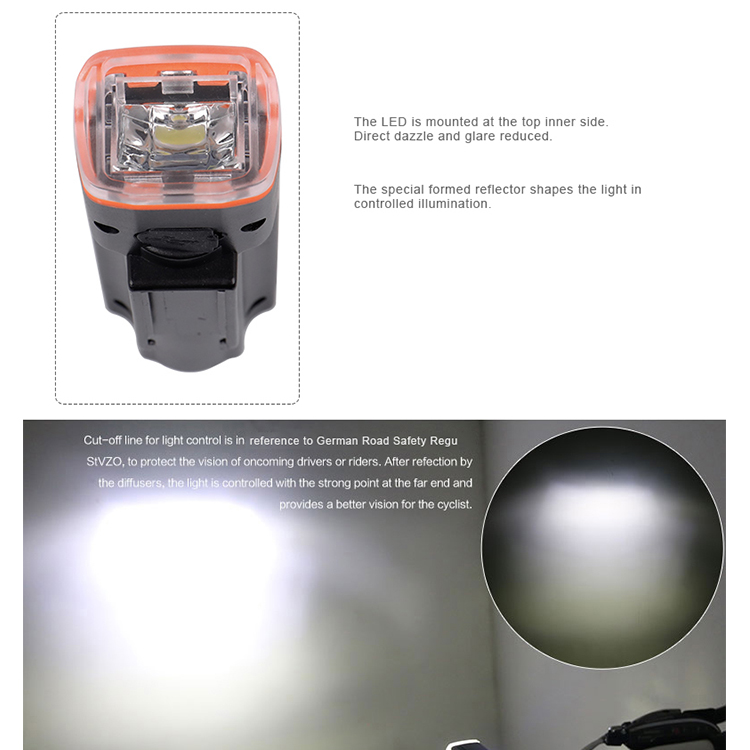Germany STVZO StandardBike Induction Bicycle Bright Front Light USB Charging Flashlight Cycling Waterproof Torch Bike Headlight