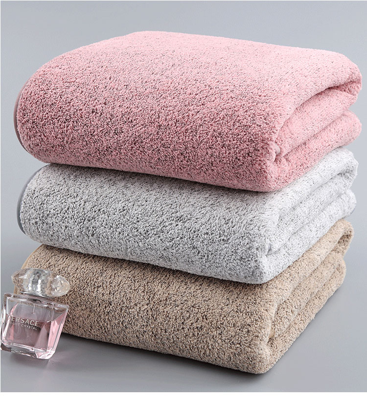 Soft Absorbent Microfiber Fabric Towel Bamboo Charcoal Coral Velvet Bath Towel For Adult Household Bathroom Towel Sets