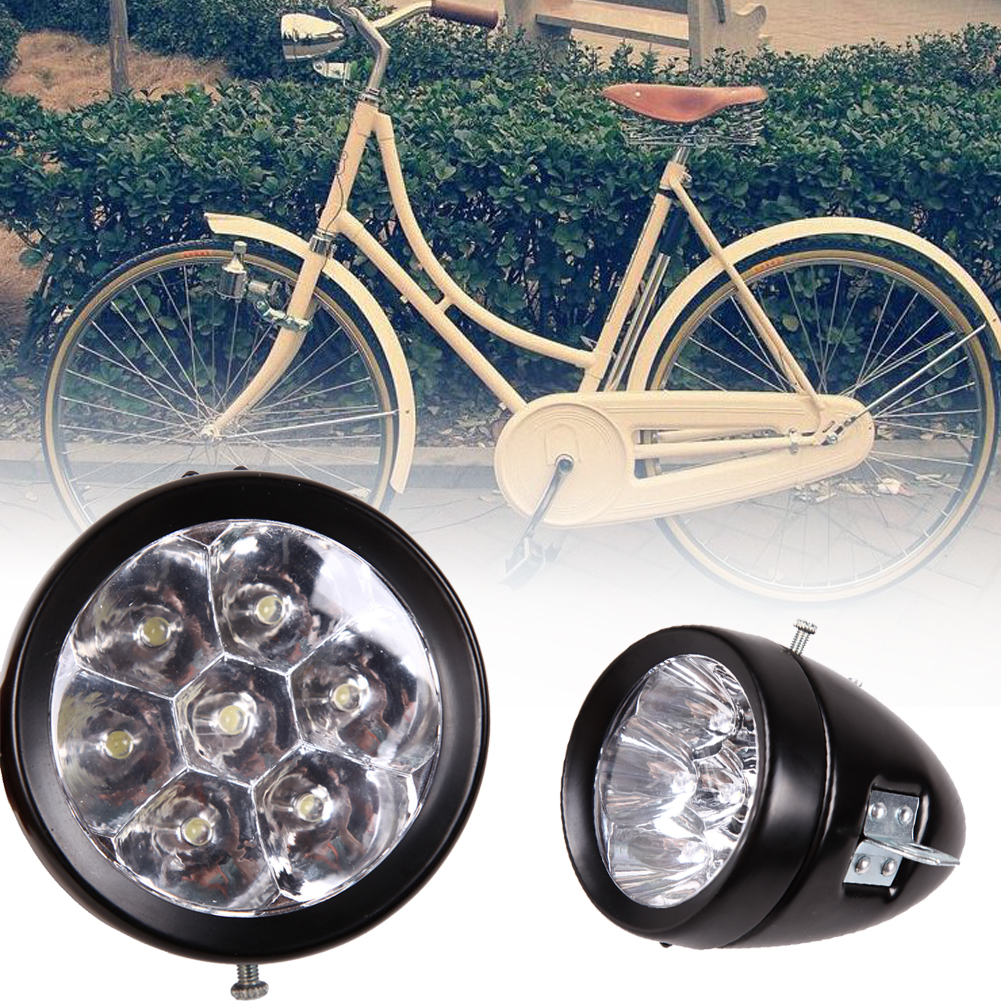7 Led Bicycle Headlight Bike Front Light Retro Vintage Flashlight Lamps