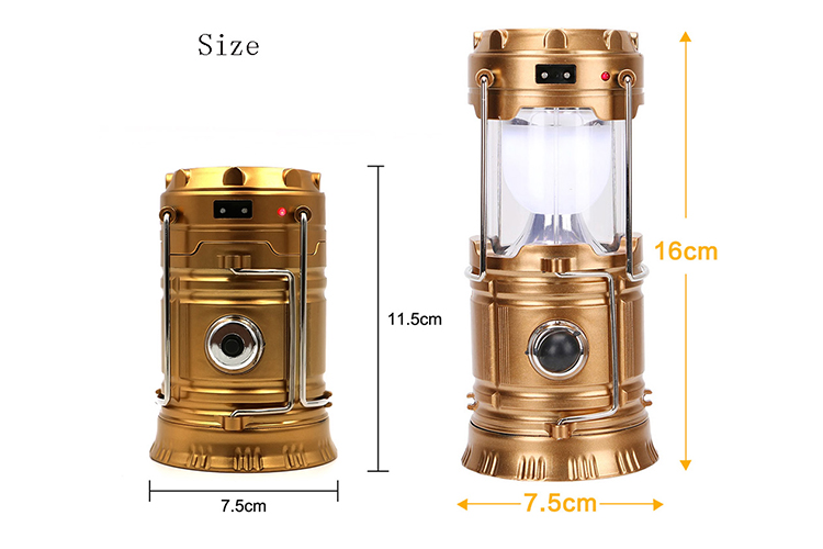 High quality rechargeable LED solar camping lantern with mobile phone charger solar emergency light