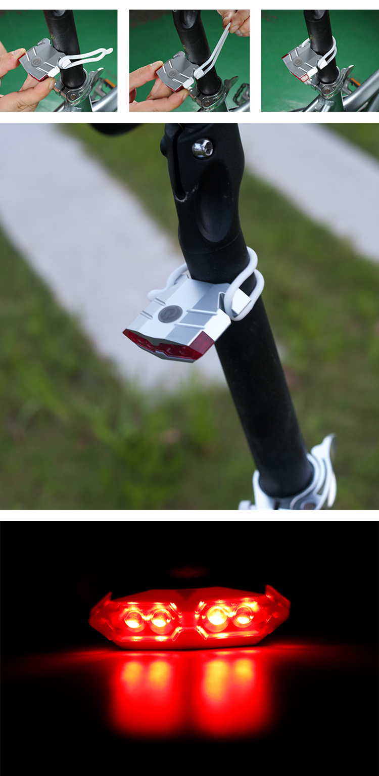 USB Charging Waterproof  Cycling Rear Warning Red Laser bicycle Back light luz Trasera Bicicleta Bike Accessories LED Taillight