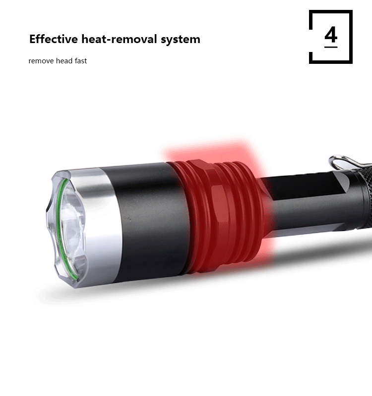 1000 Lumen el feneri T6 Aluminum outdoor led torch Waterproof 18650 rechargeable camping light long shot Fixed focus flashlight