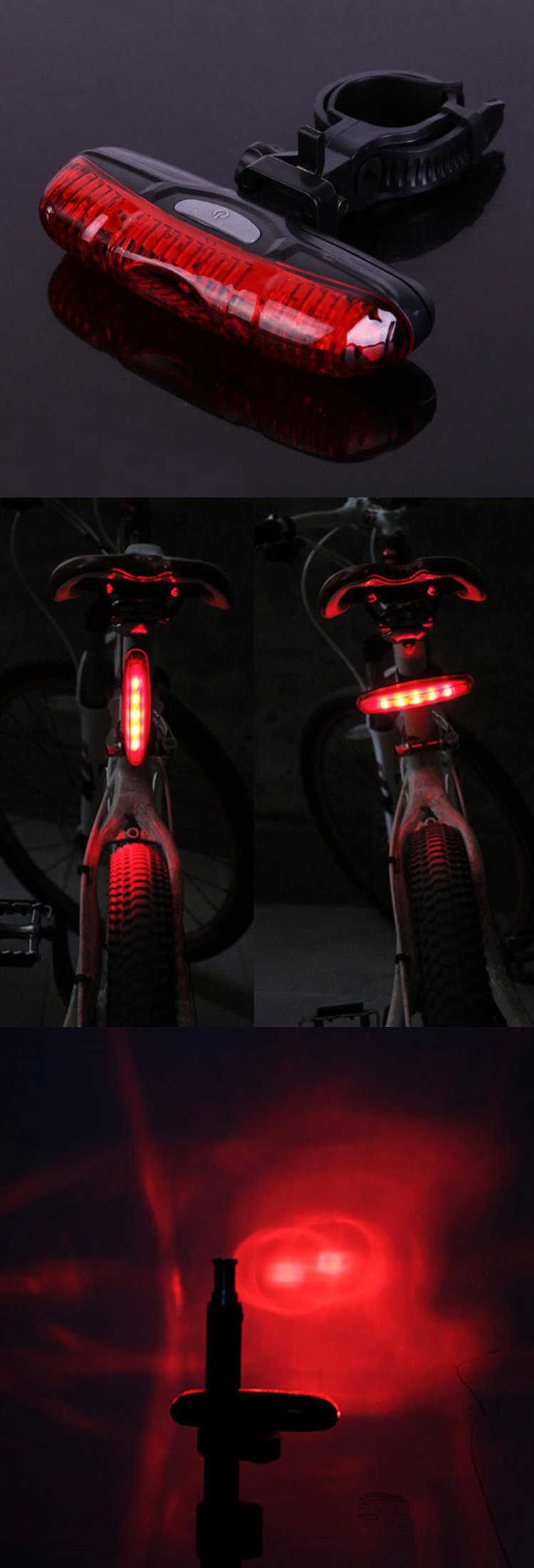 Супер светла мечка Велосипедски светла Задна светилка со батериска светилка се вклопуваат во планински велосипед LIGHT