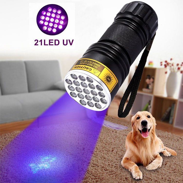 Cat Urine Pet Stains Bed Bug Detector Black light uv flashlight AA Dry Battery 395nm amber detector 21led ultraviolet blacklight