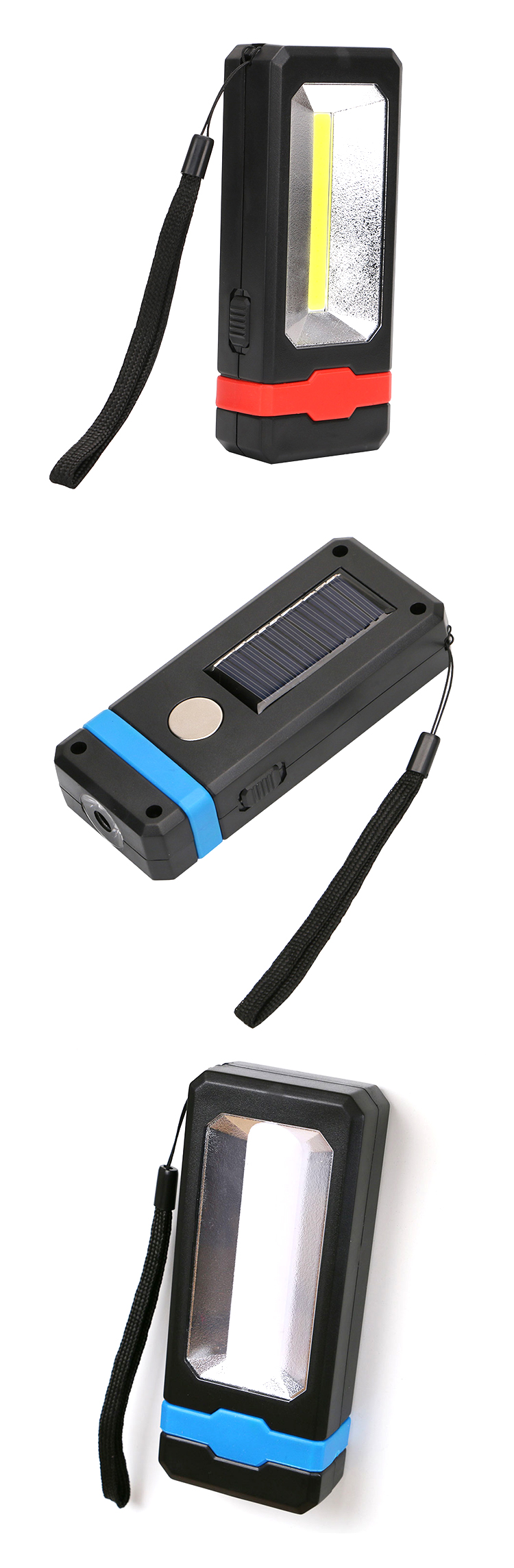 Solar Powered Emergency floodlight Portable Phone Power bankled solar light Magnetic USB rechargeable led work lights