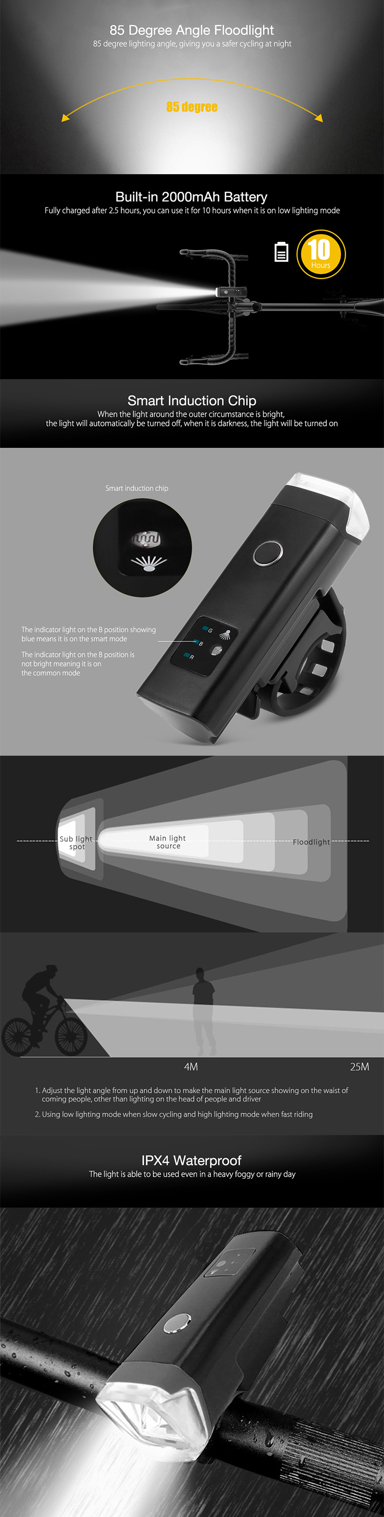 Dútslân STVZO StandardBike Induction Fiets Helder Front Light USB Oplaad zaklamp Fyts Waterproof Torch Bike Headlight