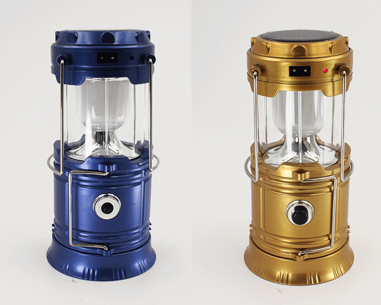 High quality rechargeable LED solar camping lantern with mobile phone charger solar emergency light