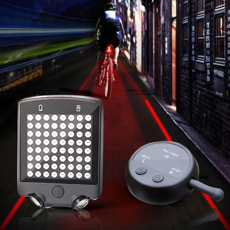 Wireless Remote Laser Bicycle Rear Light Direction Indicator USB Charging Turn Signals Safety Warning Bike Tail Light