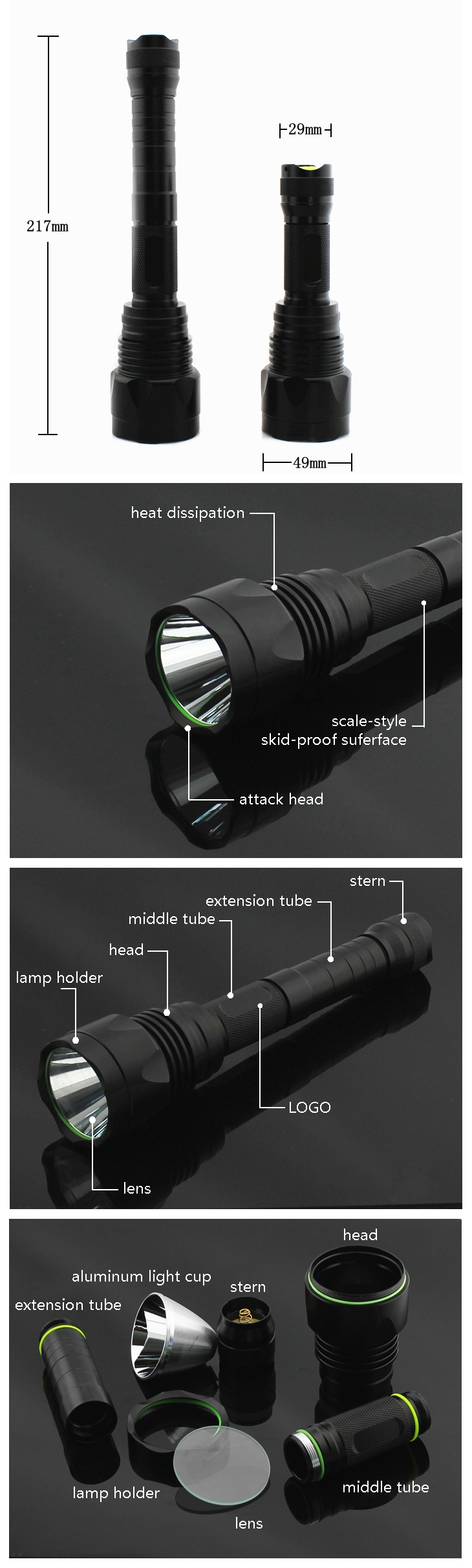 1000m long range led flashlight 18650 Battery led rechargeable 2km distance flashlight the best flashlight in the world