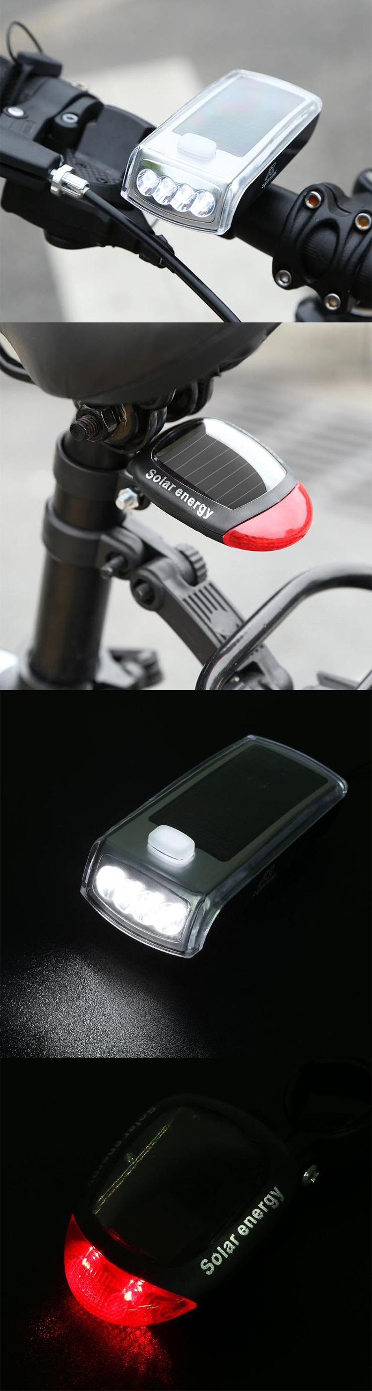 Bicycle Led Dynamo Head Lamp MTB Solar Tail Rear Light Front Horn Torch USB Rechargeable Solar Bike Light Set With Speaker Bells