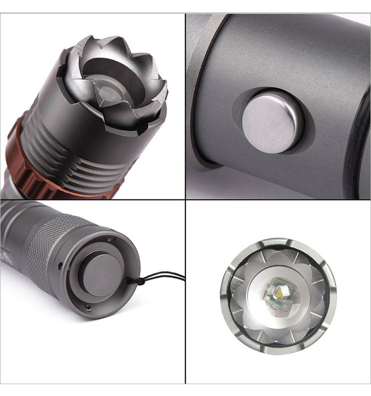 Super Bright 1000lm Aluminum Alloy Lamp Direct Charge Rotating Focus Torch Bright Light Rechargeable Led Strong Light Flashlight